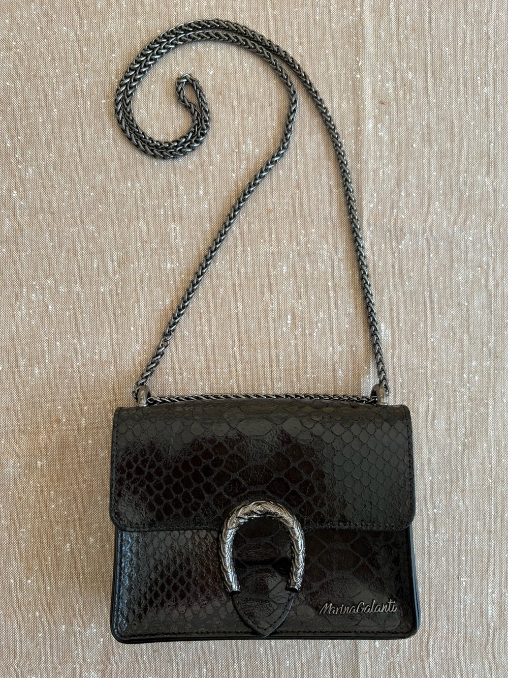 Marina Galanti Italian Leather Croc Embossed Luxury Bag
